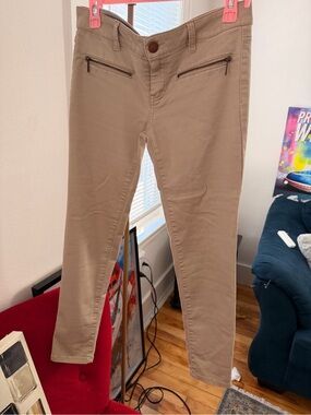 love, Fire Women’s Tan Skinny Ponte Pants with Zip Pockets
